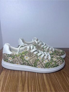 Tory Burch Women's T Monogram Howell Floral-embroidered Sneakers- Size 8